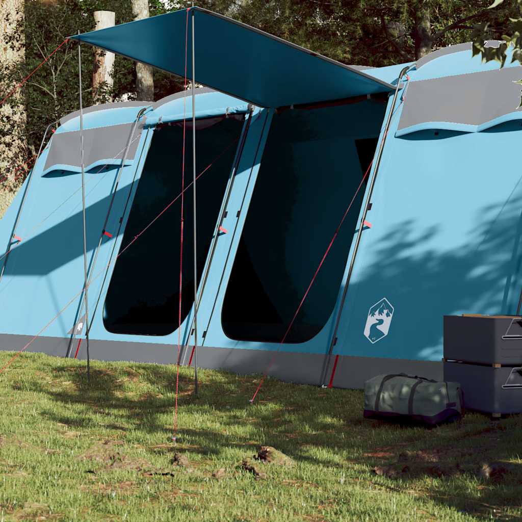 Tenda familiar túnel para 8 pessoas impermeável azul