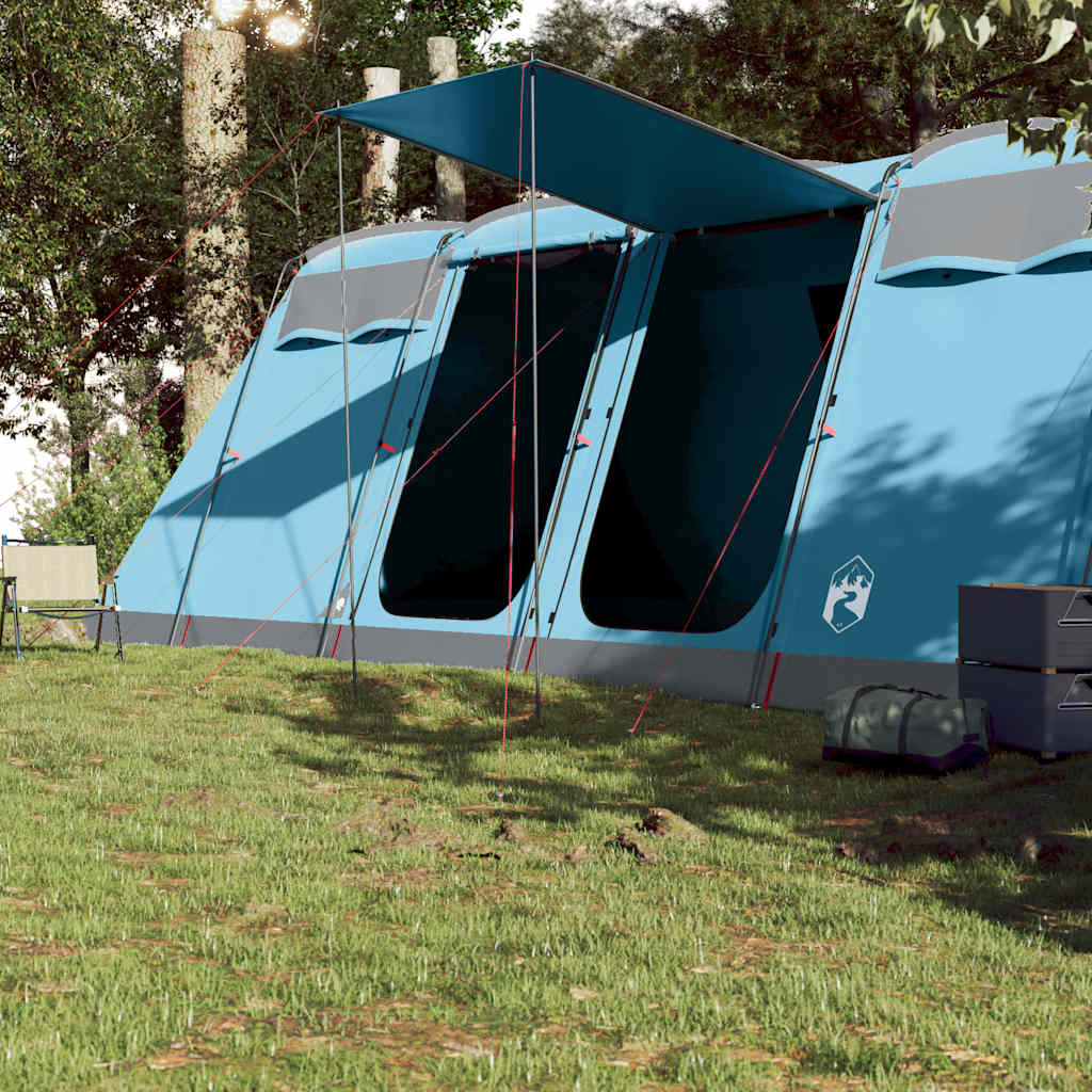 Tenda familiar túnel para 8 pessoas impermeável azul