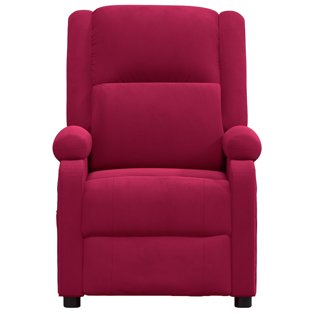 Poltrona de massagens veludo vermelho tinto