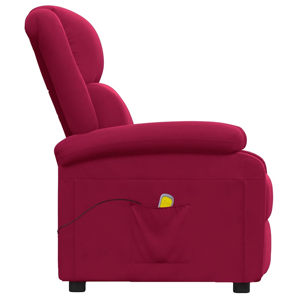 Poltrona de massagens veludo vermelho tinto