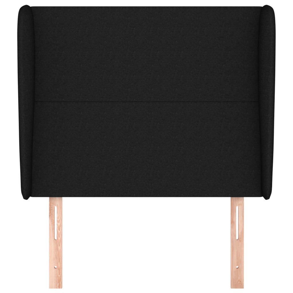 Cabeceira de cama c/ abas tecido 93x23x118/128 cm preto