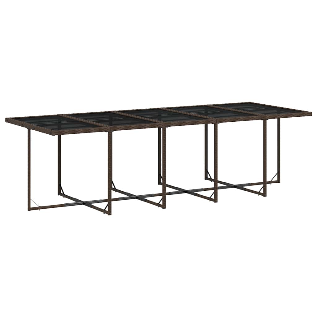 13 Pcs conjunto jantar p/ jardim c/ almofadões vime PE castanho