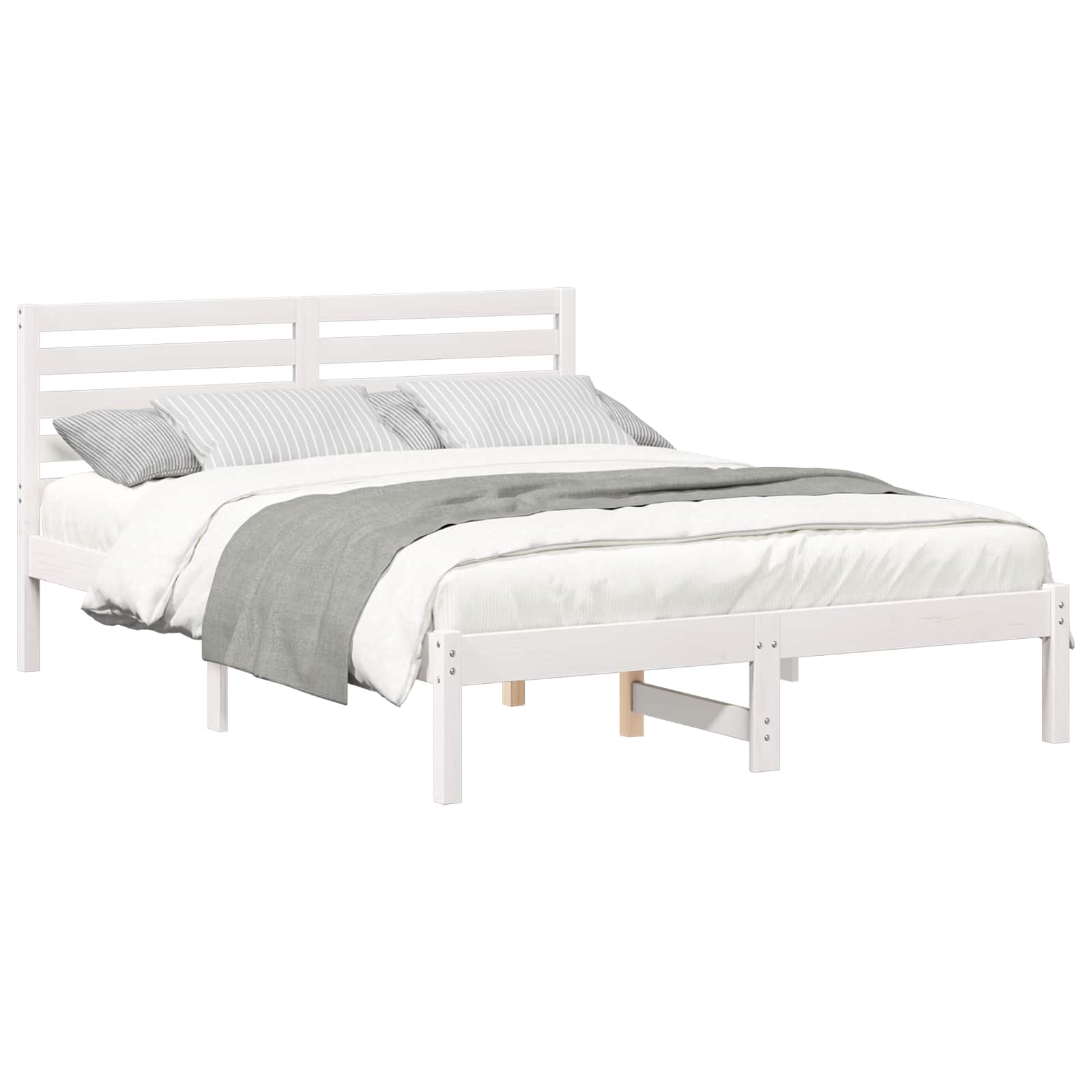 Estrutura da cama com cabeceira branco 135 x 190 cm