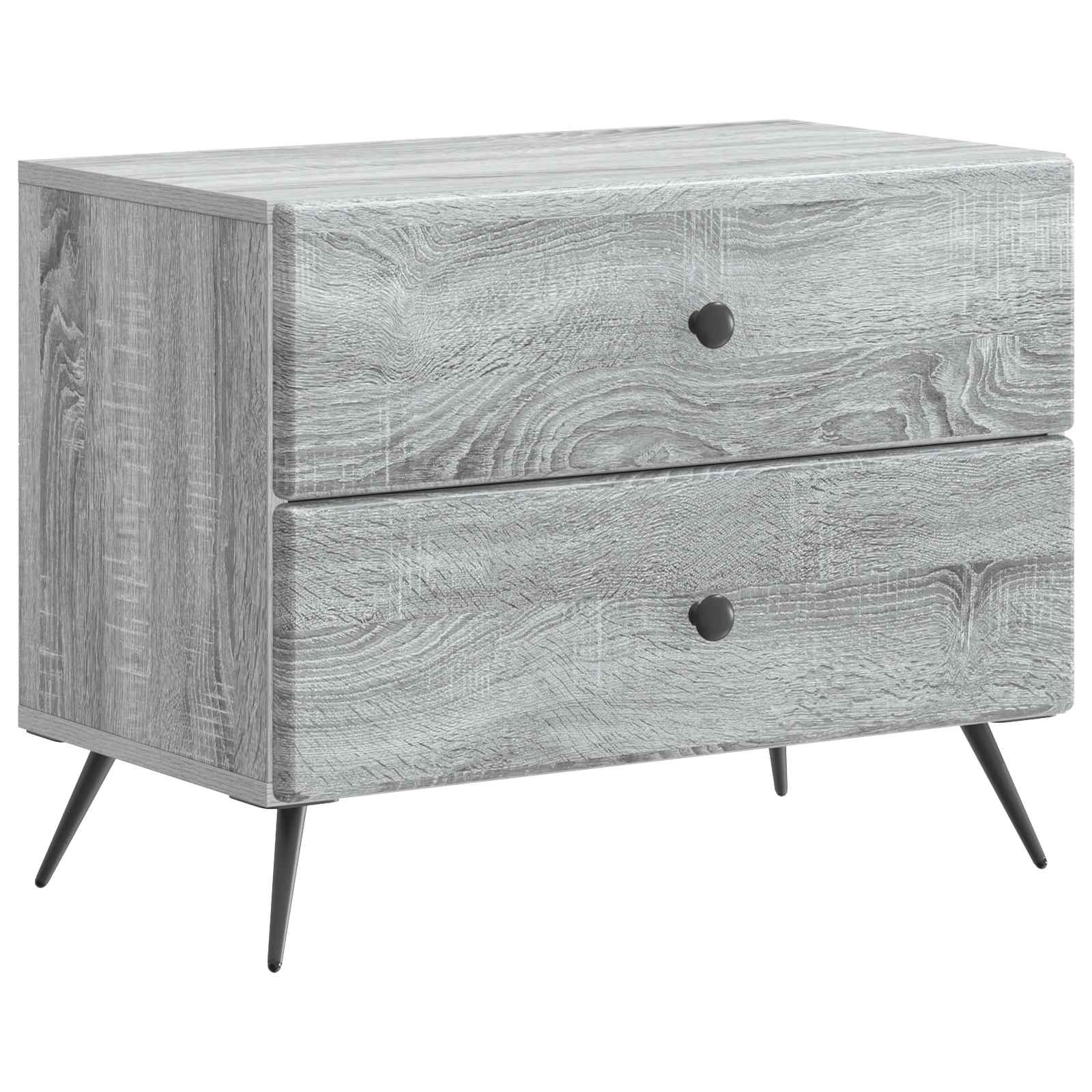Armário de cabeceira sonoma cinzento 62 x 34,5 x 47,5 cm
