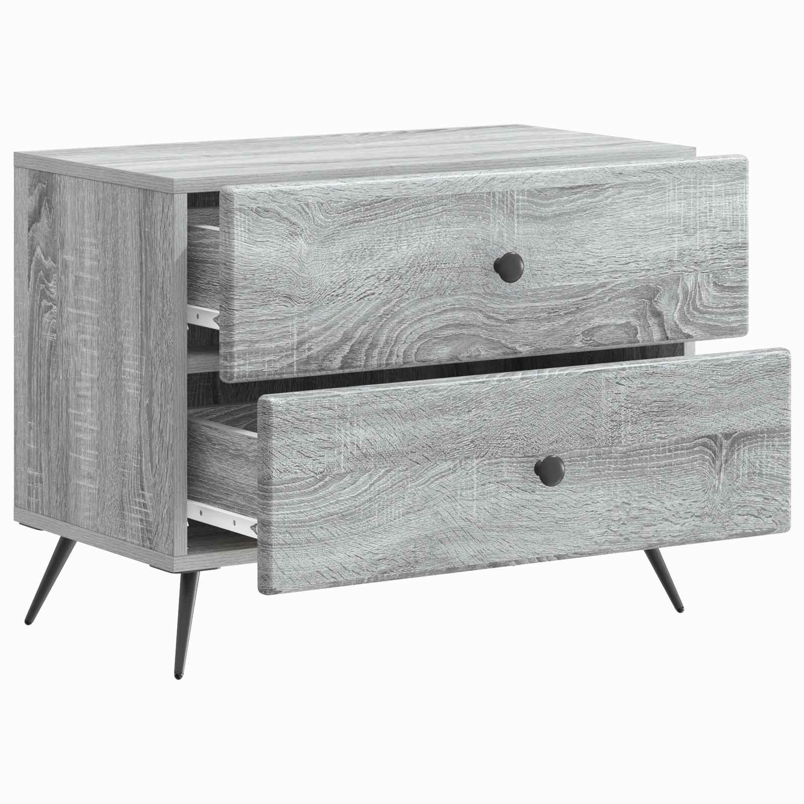 Armário de cabeceira sonoma cinzento 62 x 34,5 x 47,5 cm