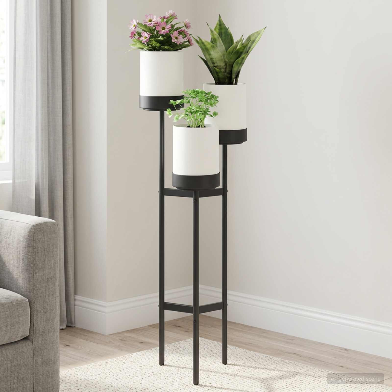 Suporte para flores branco 42 x 39,5 x 125 cm
