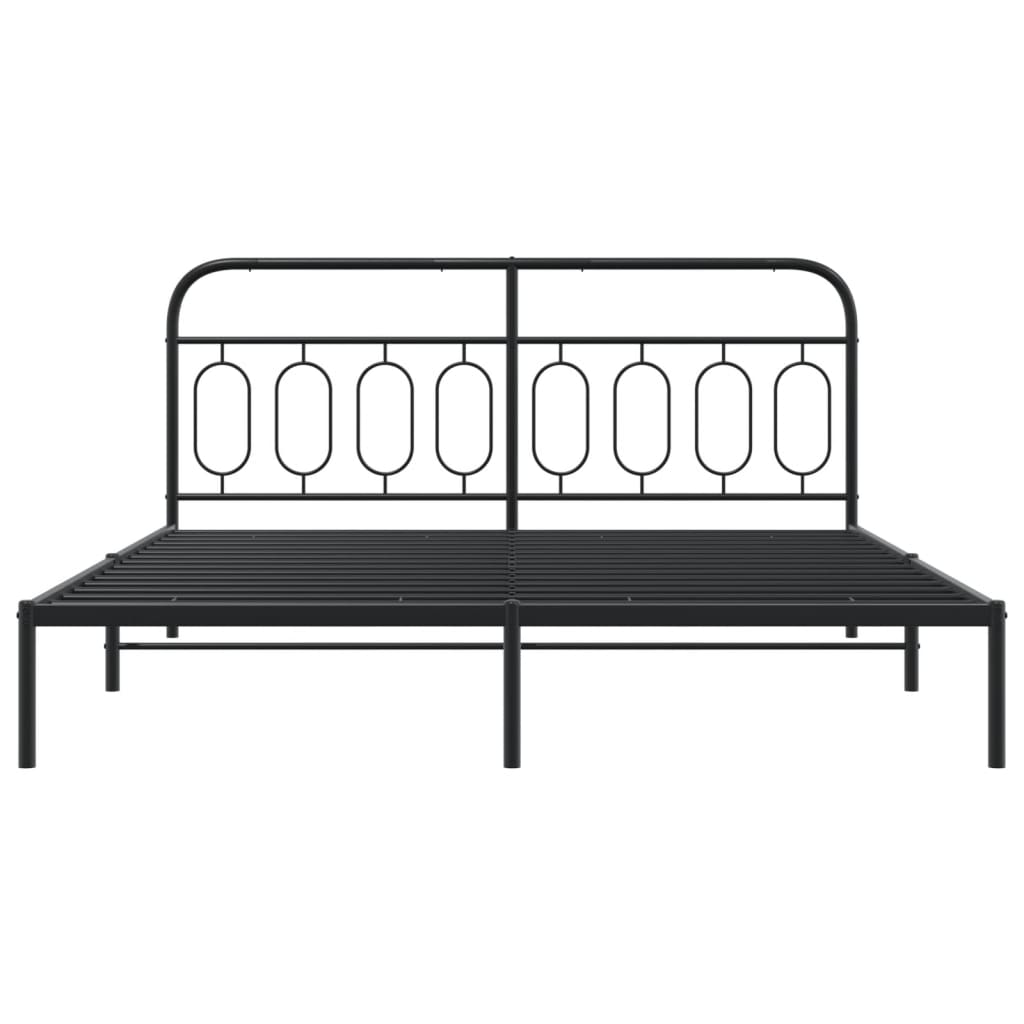 Estrutura de cama com cabeceira 193x203 cm metal preto