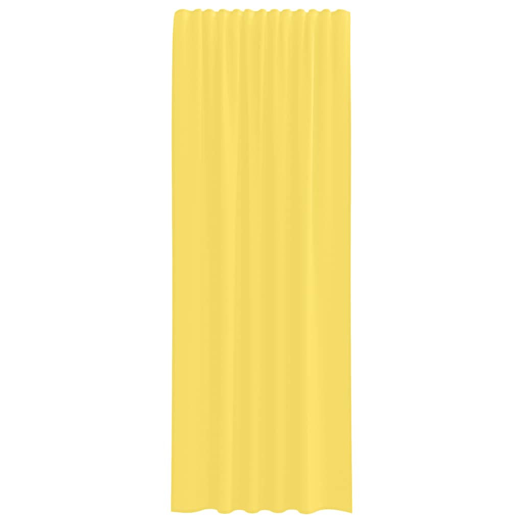 Cortinas de voile com bolsos para varão 2 pcs amarelo