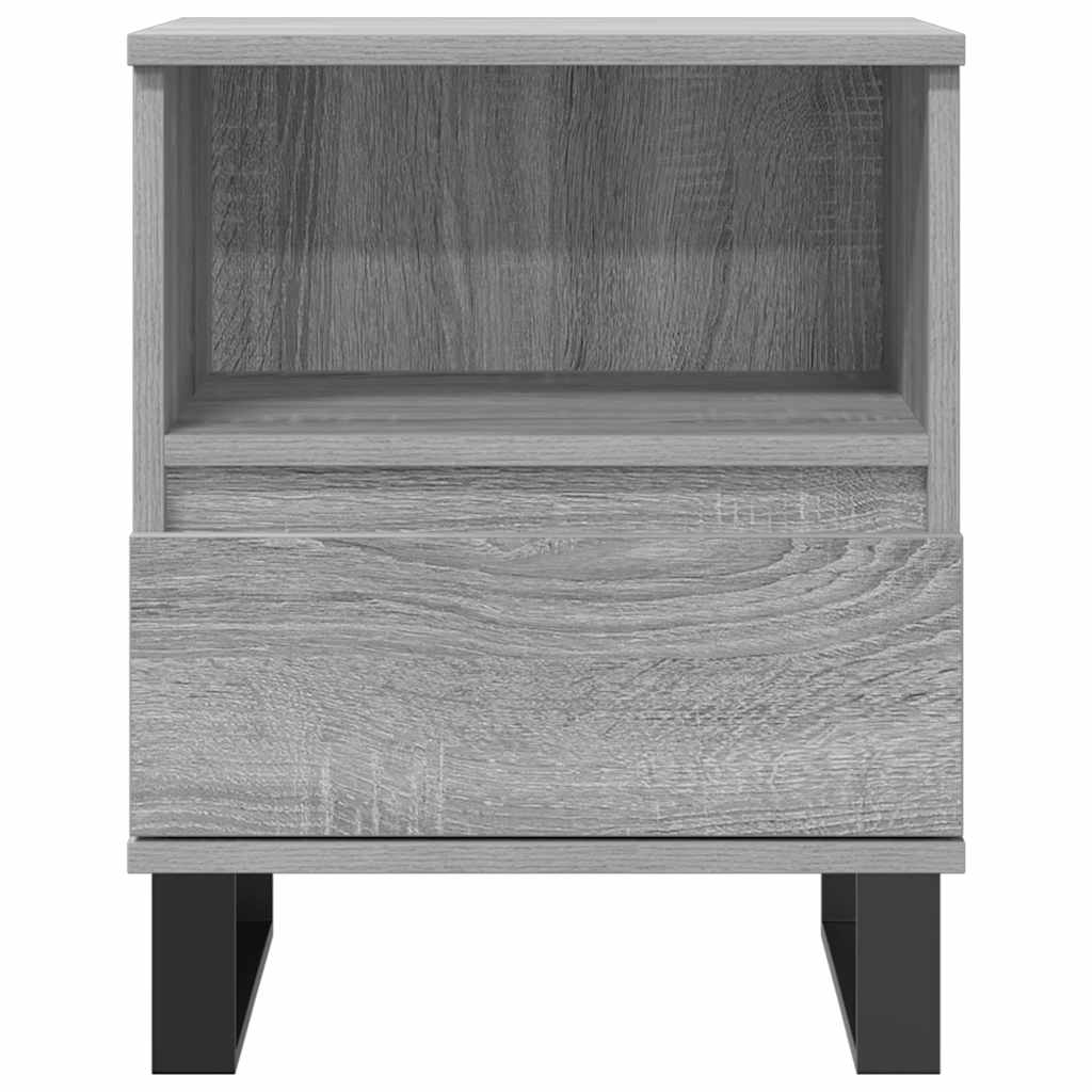Mesa de cabeceira 40x35x50 cm derivados de madeira cinza sonoma