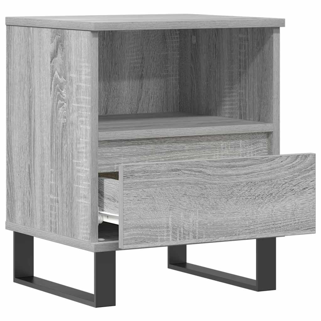 Mesa de cabeceira 40x35x50 cm derivados de madeira cinza sonoma