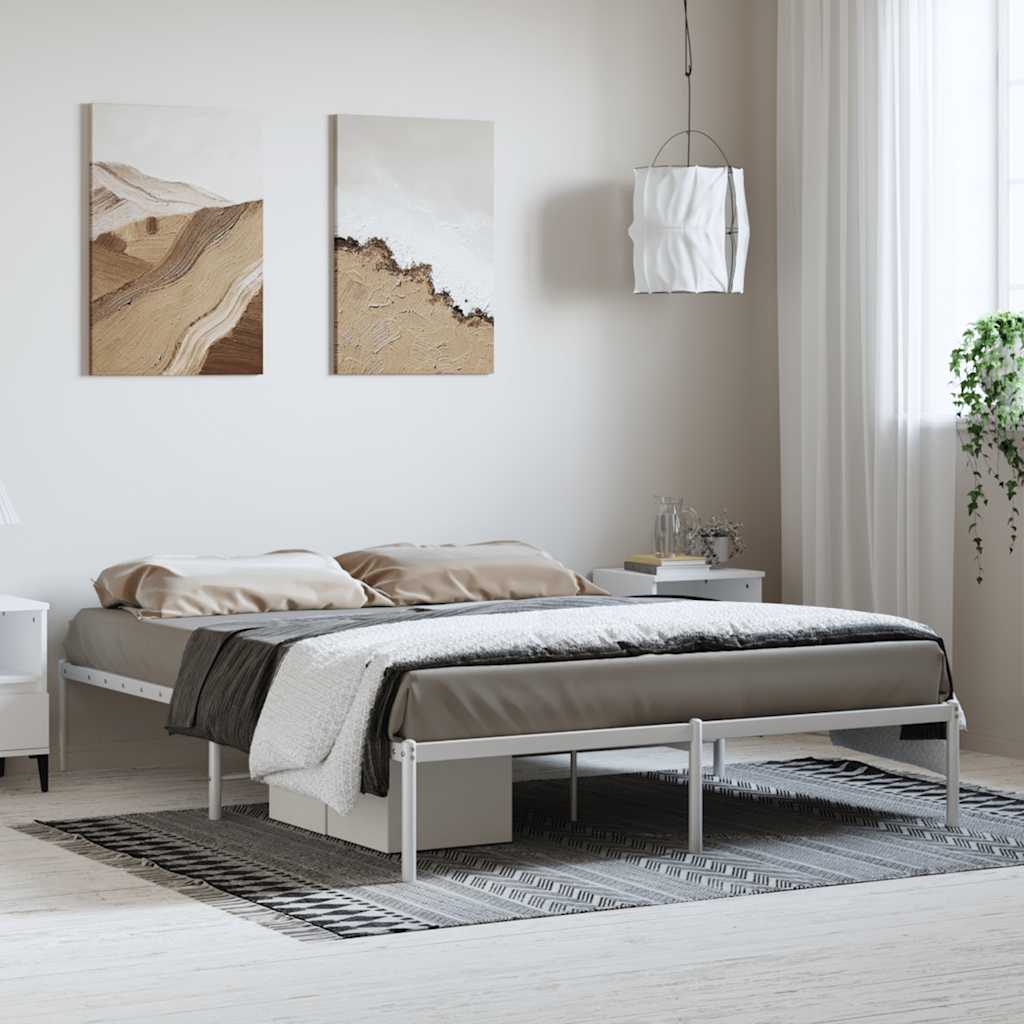 Estrutura de cama 150x200 cm metal branco