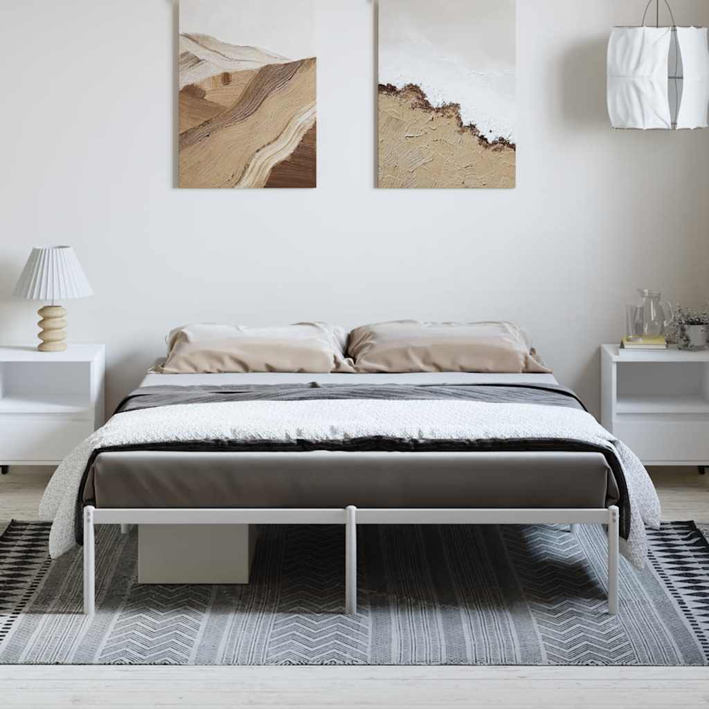 Estrutura de cama 150x200 cm metal branco