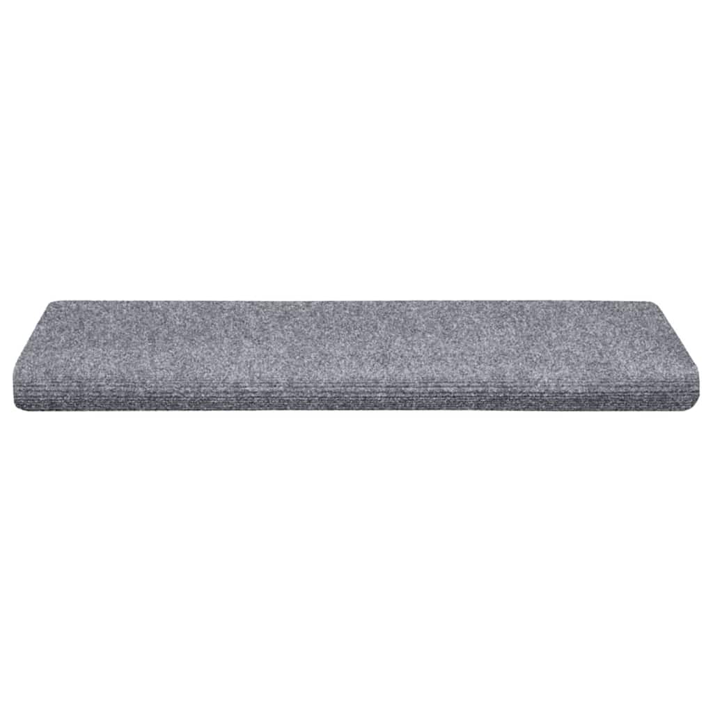 Tapetes de escada autoadesivos 20 peças 65x21x4 cm cinza claro com borda retangular
