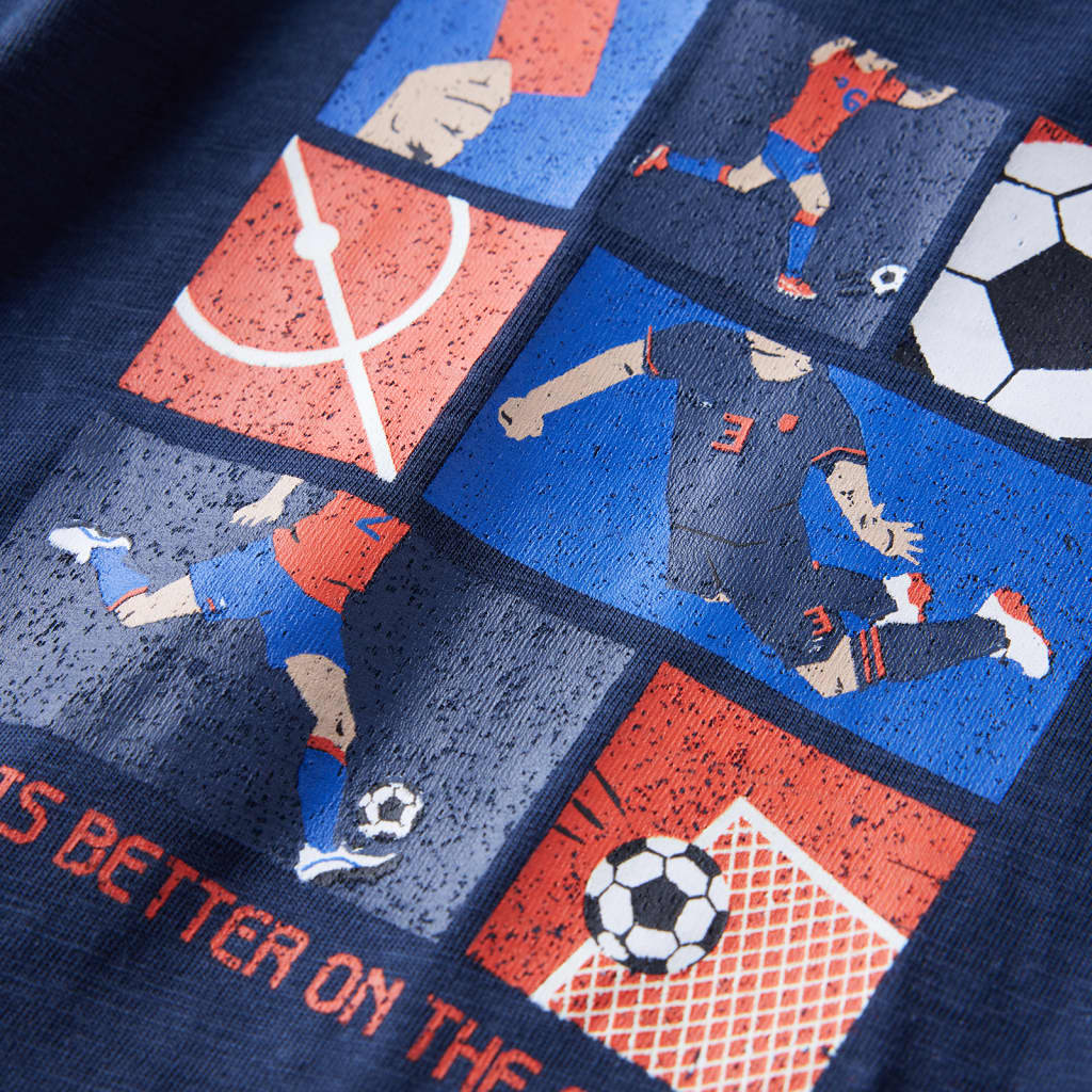 T-shirt de manga comprida para criança azul-marinho mesclado 104