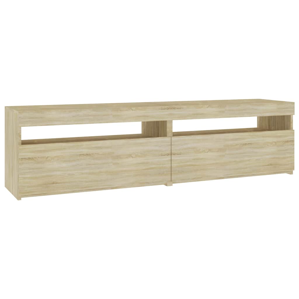 Móveis de TV com luzes LED 2 pcs 75x35x40 cm carvalho sonoma