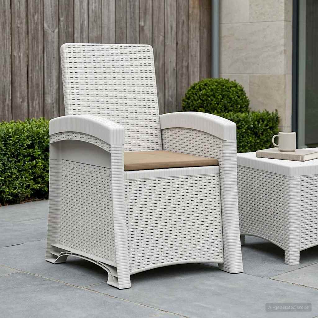 Cadeira de jardim reclinável com aparência de rattan PP