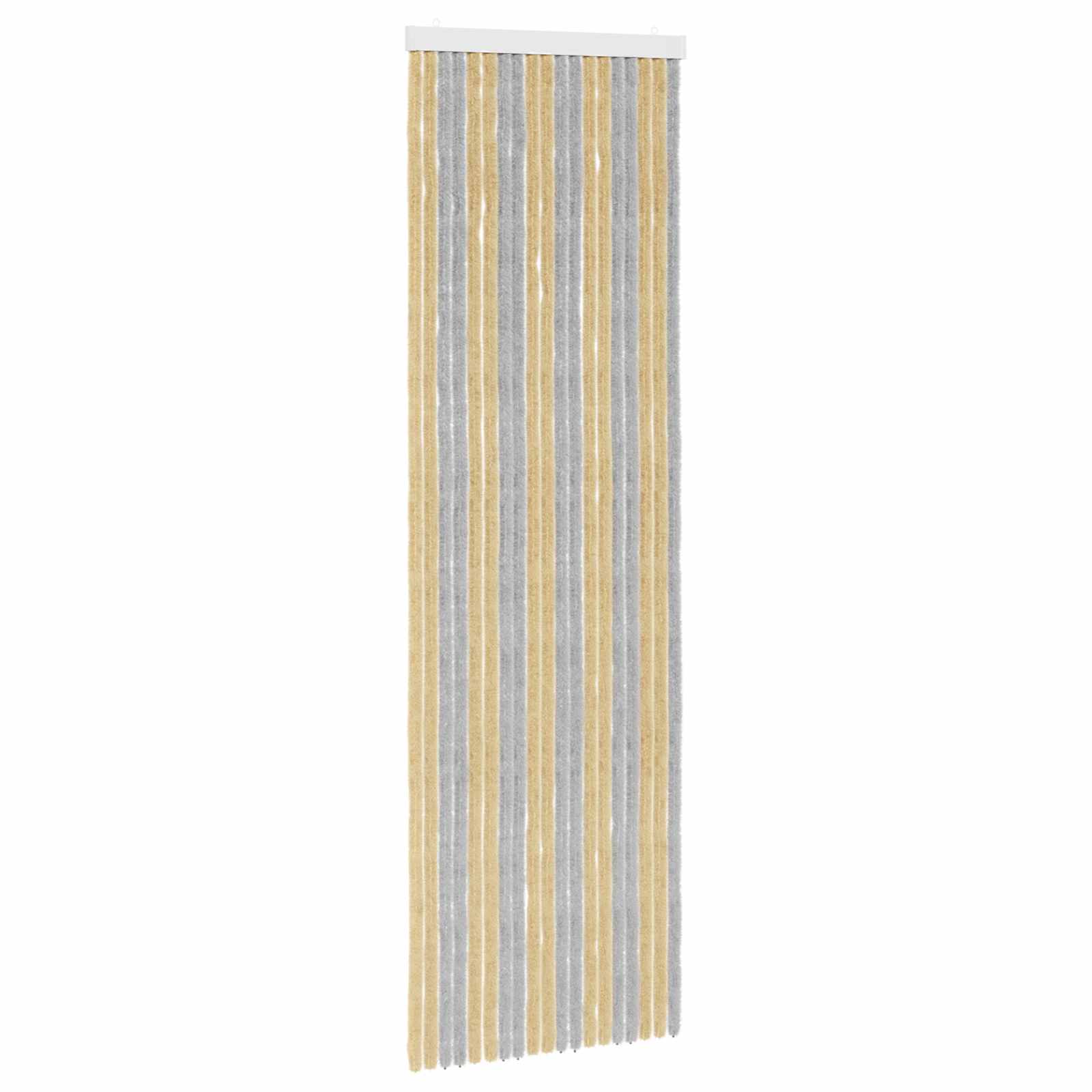 Cortina de insetos chenille cinza e bege 56 x 185 cm 100% PP