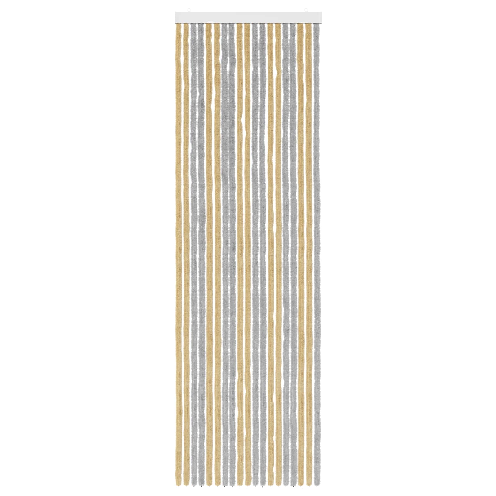 Cortina de insetos chenille cinza e bege 56 x 185 cm 100% PP