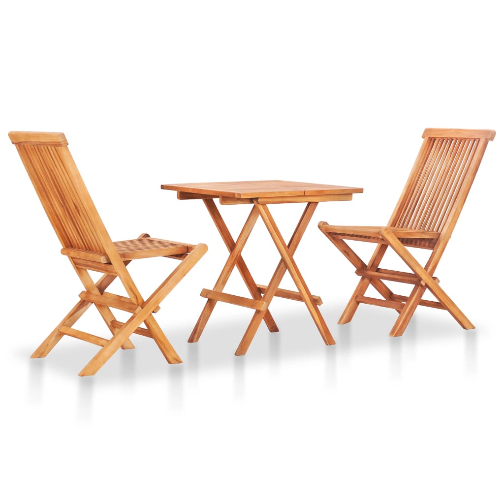 Conjunto bistrô c/ almofadões verdes 3 pcs teca maciça