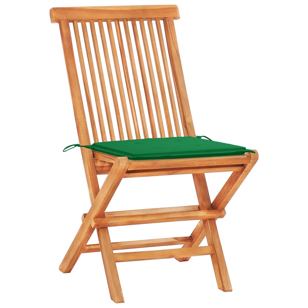 Conjunto bistrô c/ almofadões verdes 3 pcs teca maciça