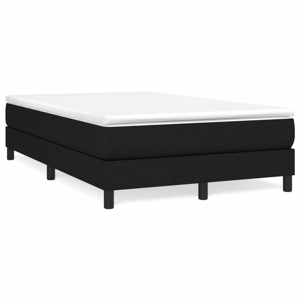 Cama boxspring com colchão 120x190 cm tecido preto