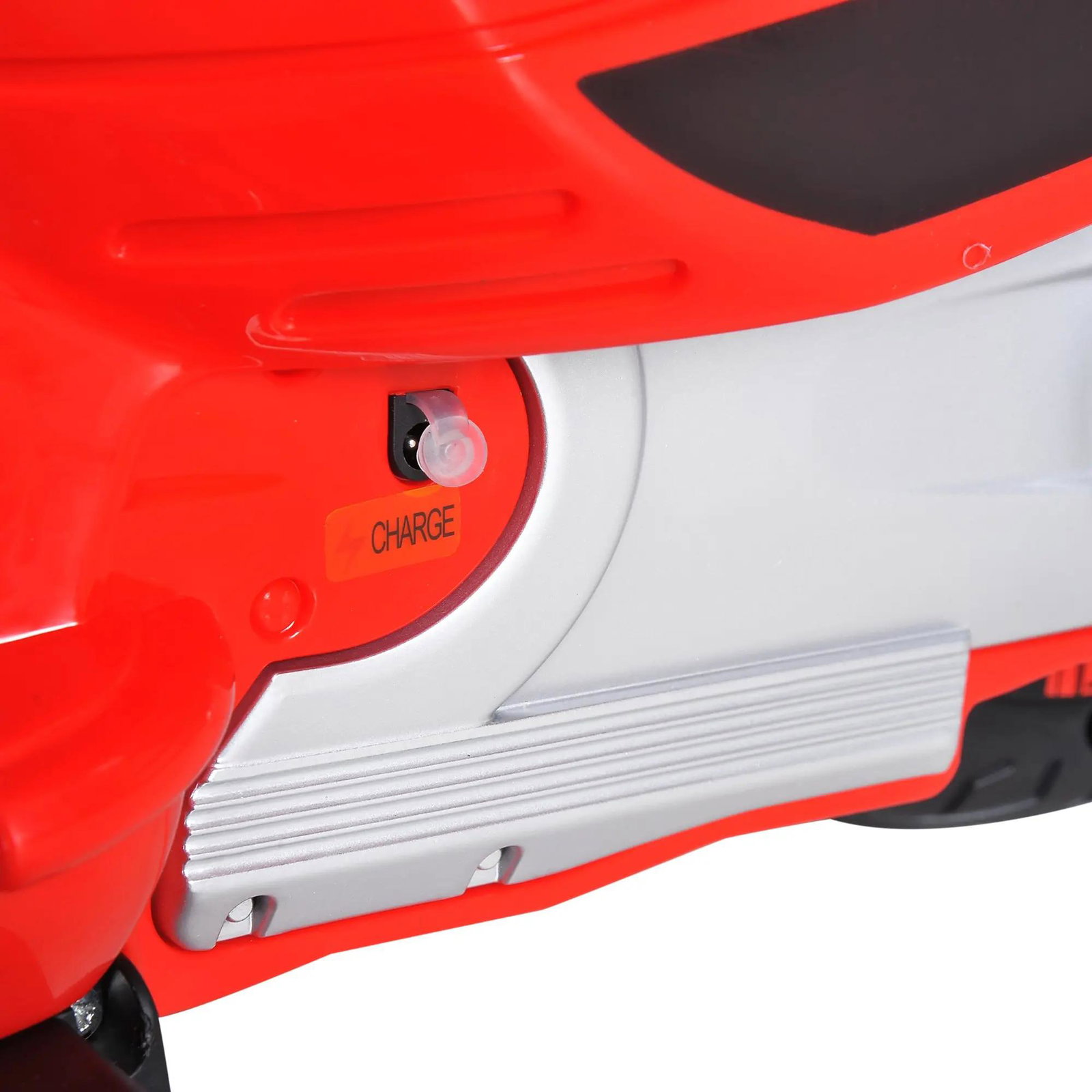 Mota elétrica para crianças com licença vespa com música velocidade 2-3 km/h e buzina 102x50,5x75,5 cm vermelha
