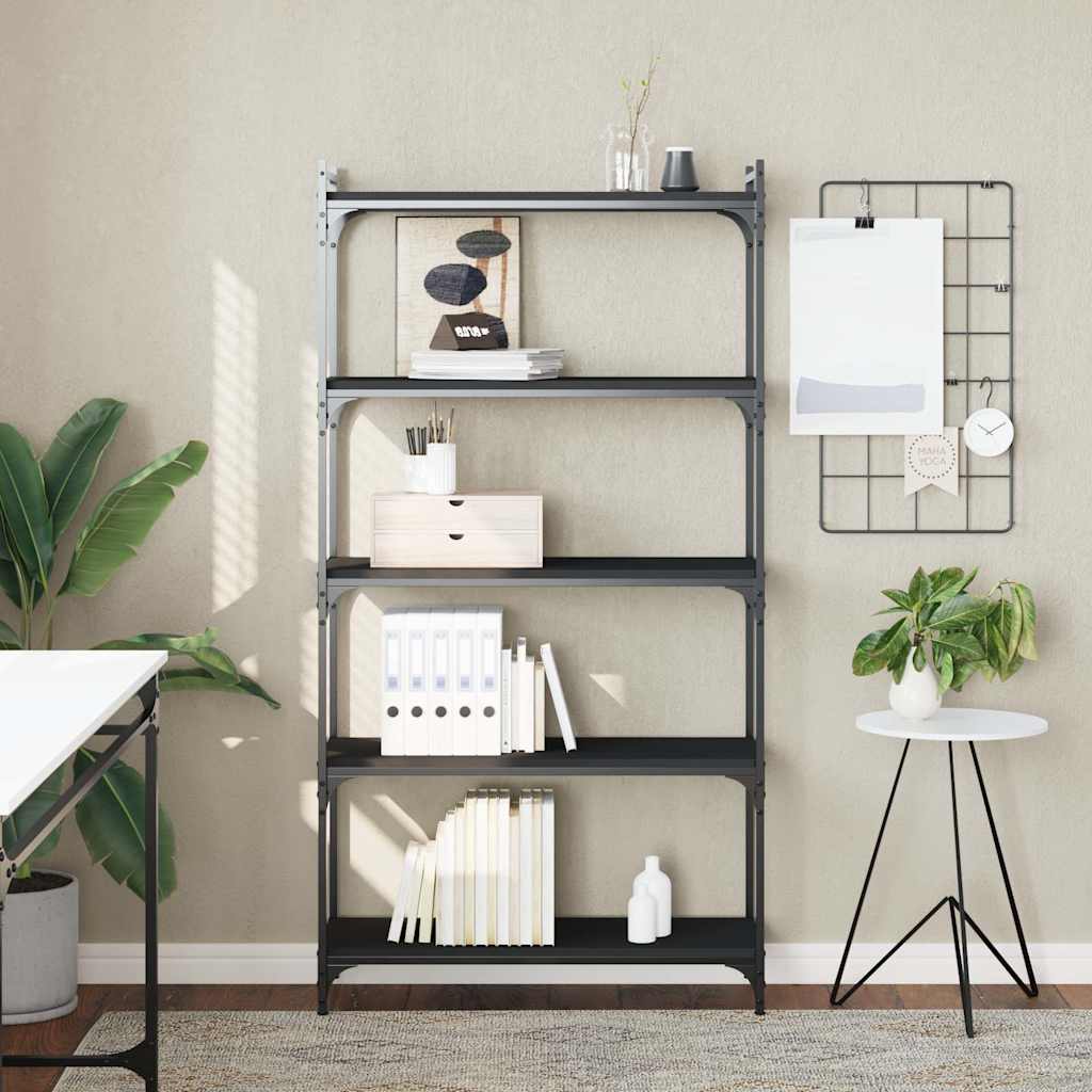 Estante c/ 5 prateleiras 80x30x154cm derivados de madeira preto