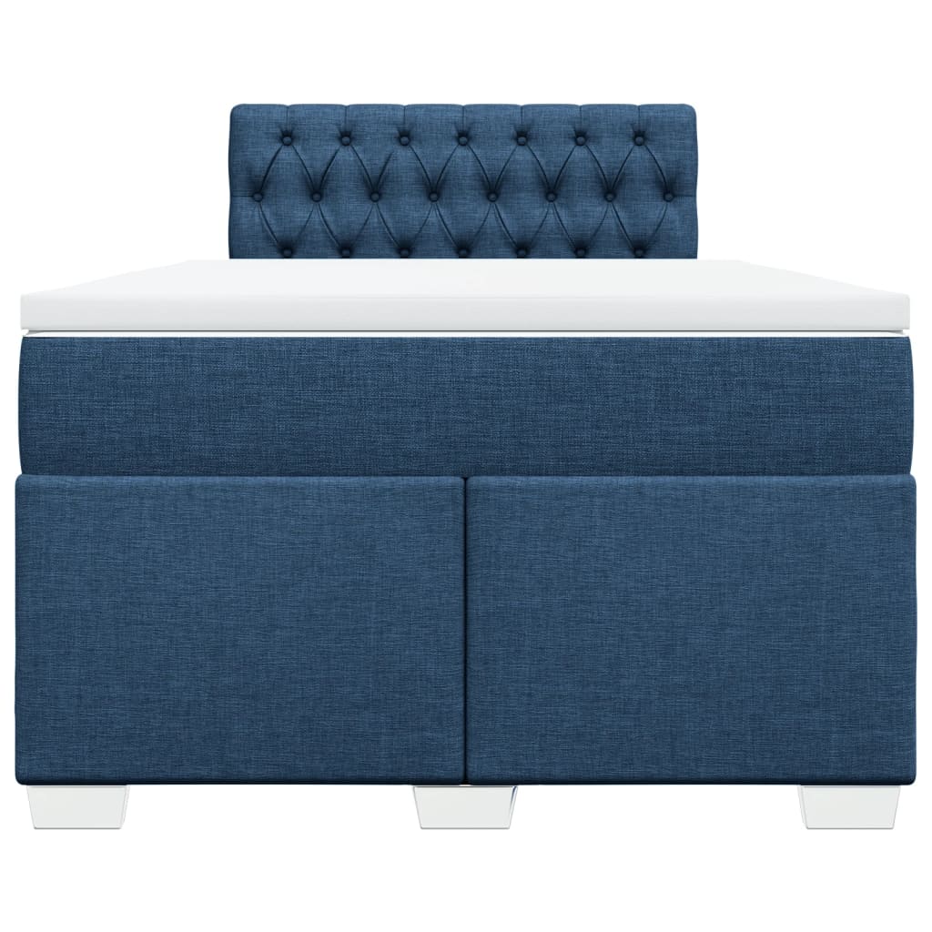 Cama com molas/colchão 120x200 cm tecido azul