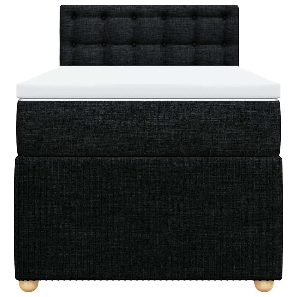 Cama com molas/colchão 80x200 cm tecido preto