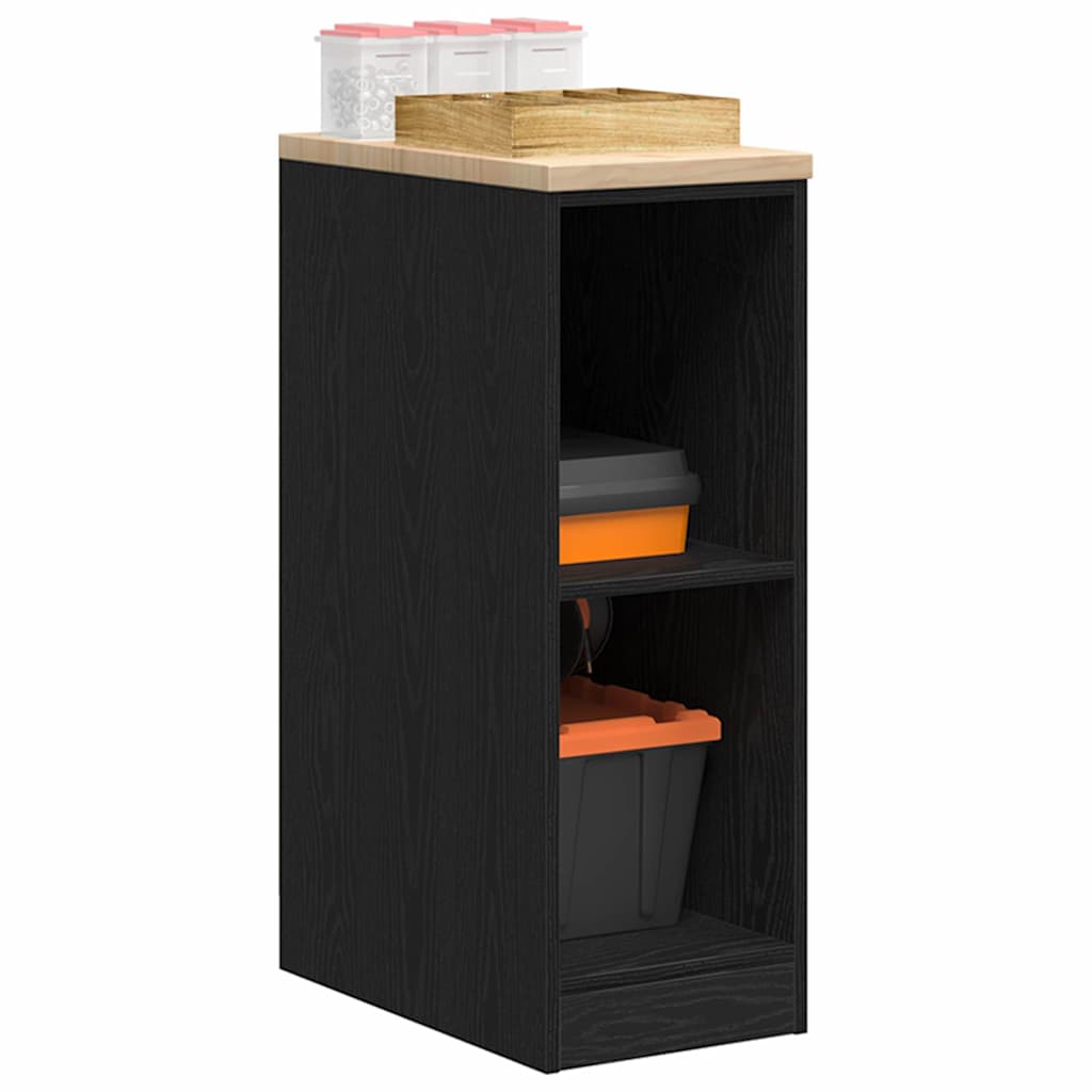 Armário de arrumação de garagem preto 30x51x85 cm