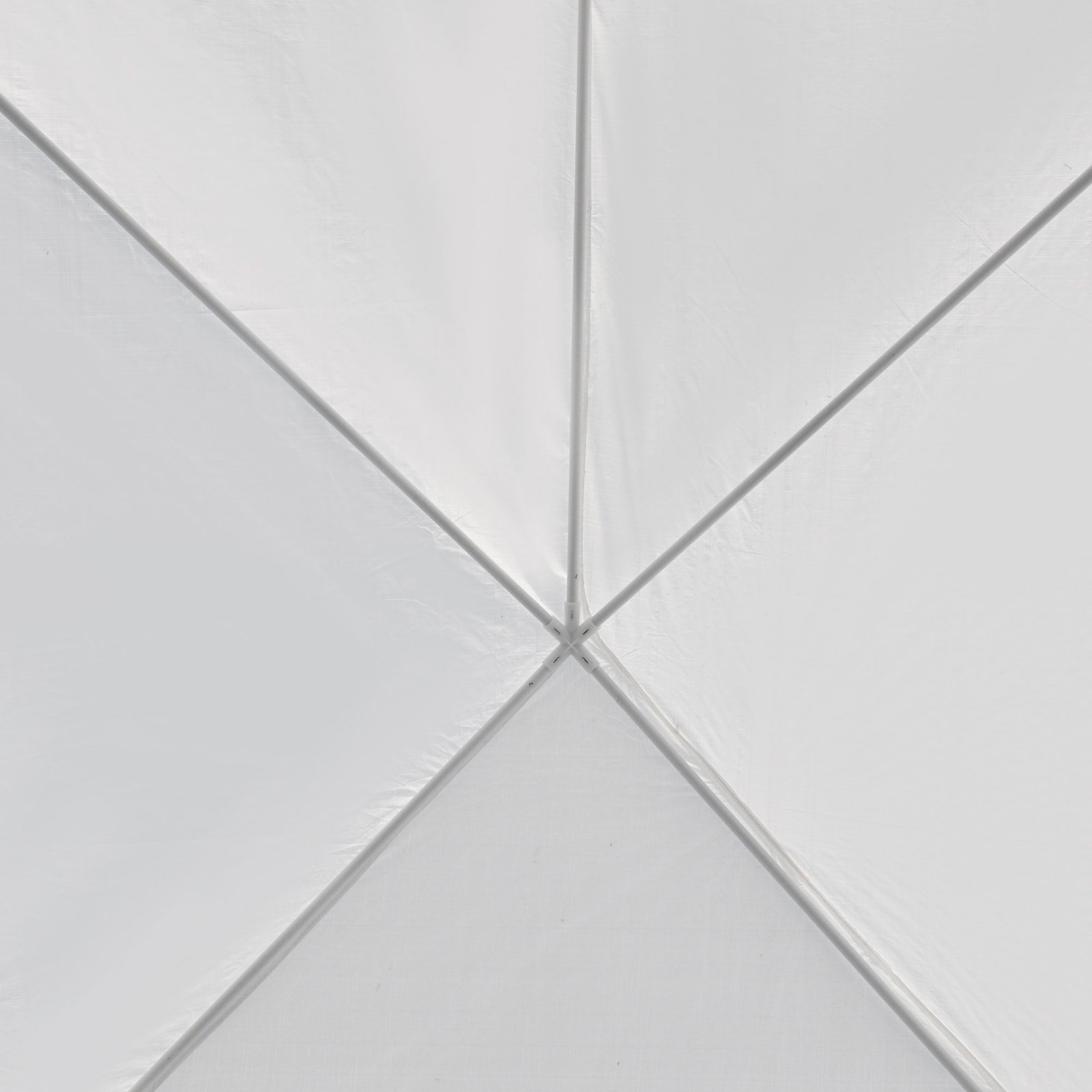 Tenda de jardim 583x293 cm tenda para festas com 4 janelas 2 portas com fecho de correr 6 paredes laterais branco