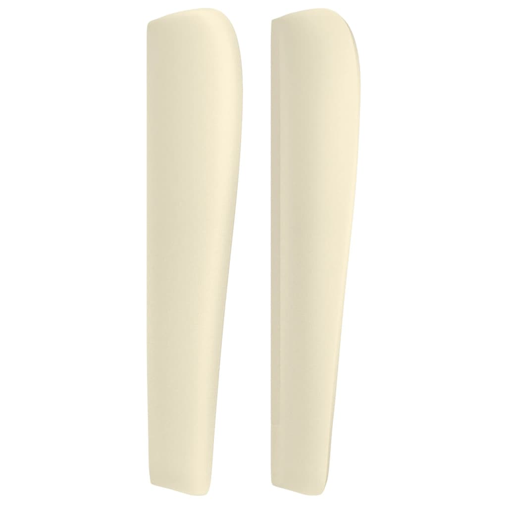Cabeceira cama c/ abas couro artificial 163x23x118/128 cm creme