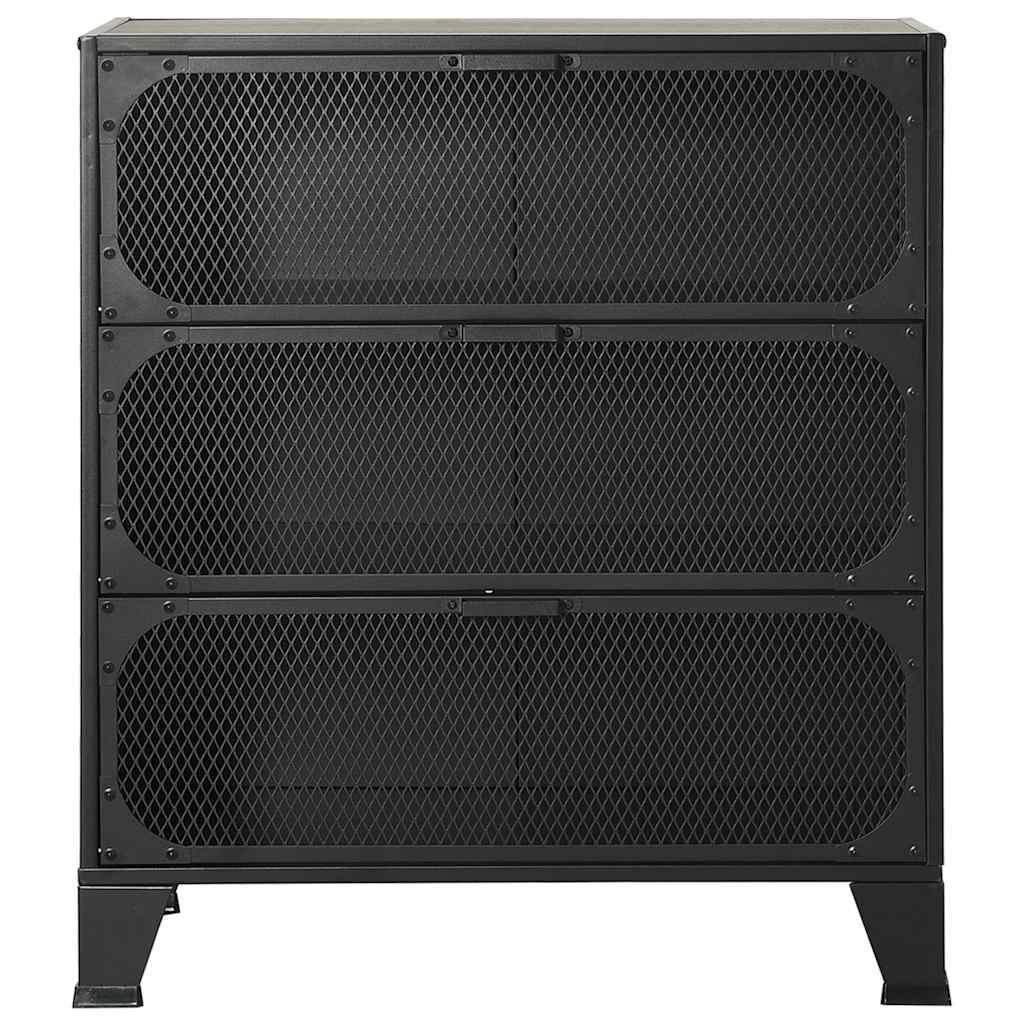 Armários arrumação 2pcs 72x36x82 cm metal e MDF cinzento