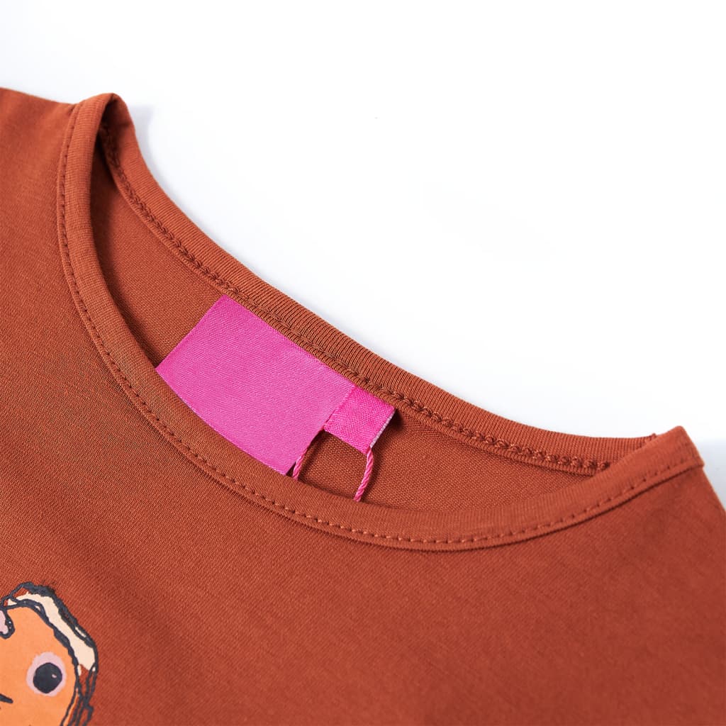 T-shirt de manga comprida para criança cor conhaque 104