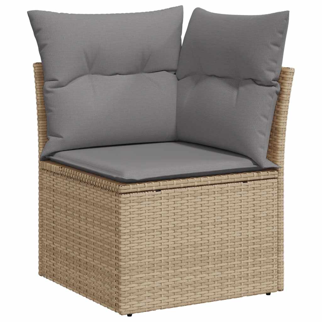 5 Pcs conjunto de sofás p/ jardim com almofadões vime PE bege