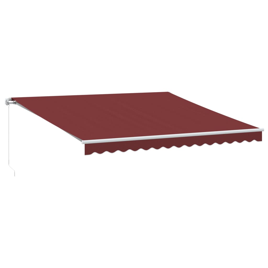 Toldo retrátil manual com luz LED 400x350 cm bordô