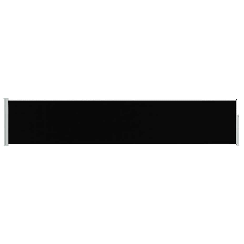 Toldo lateral retrátil para pátio 100x500 cm preto