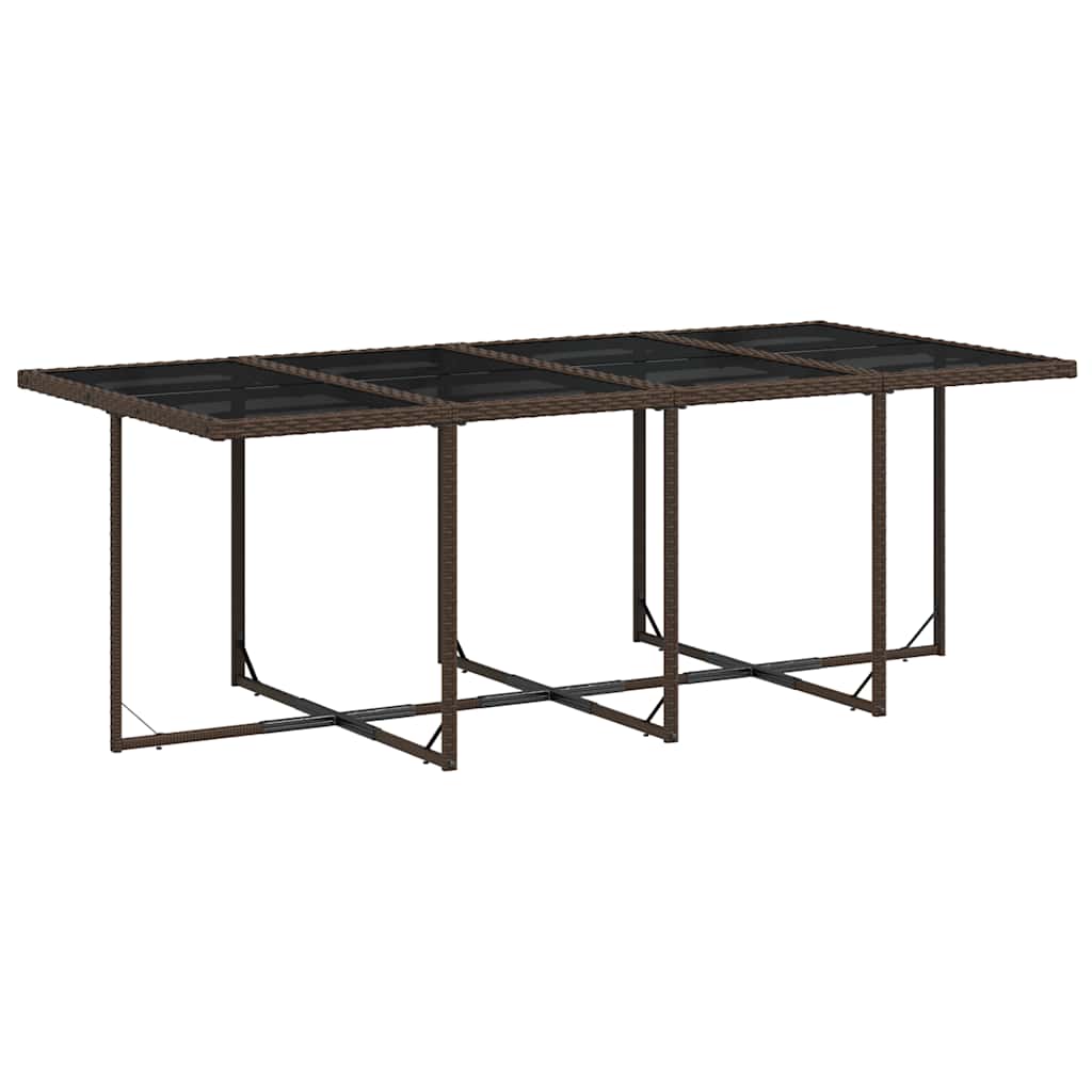 9 Pcs conjunto jantar p/ jardim c/ almofadões vime PE castanho