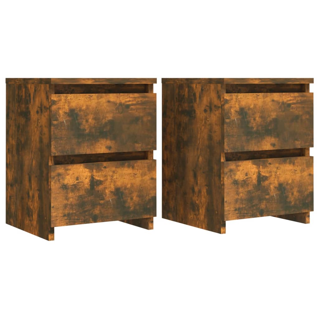 Mesa cabeceira 2pcs 30x30x40cm derivado madeira carvalho fumado