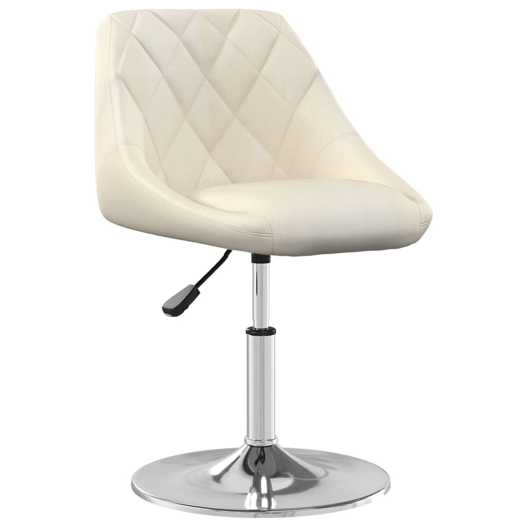 Cadeiras de jantar giratórias 6 pcs veludo cor creme