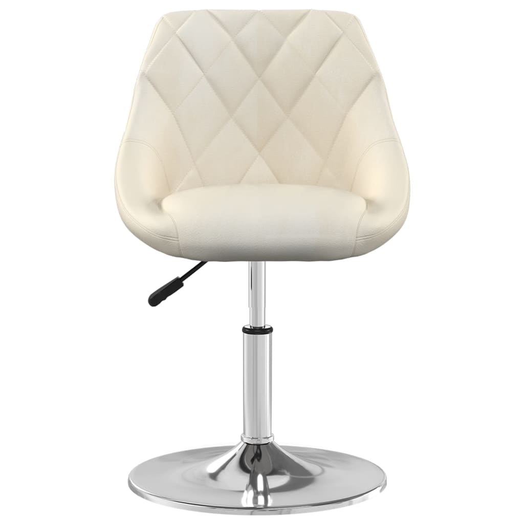 Cadeiras de jantar giratórias 6 pcs veludo cor creme