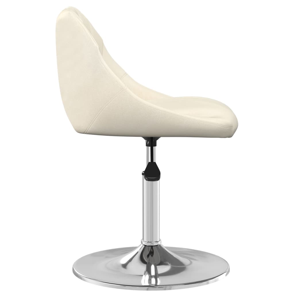 Cadeiras de jantar giratórias 6 pcs veludo cor creme