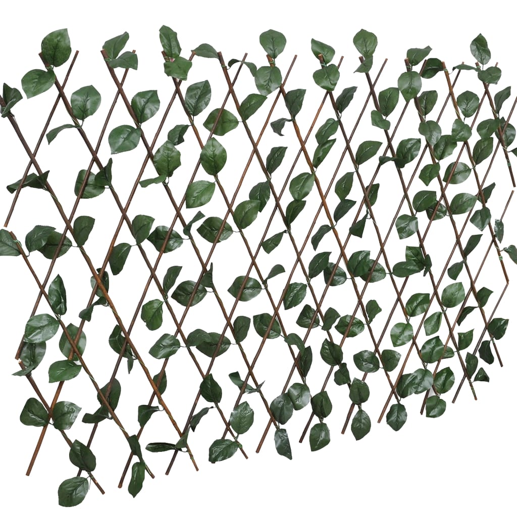 Cercas treliça salgueiro c/ folhas artificiais 5 pcs 180x30cm