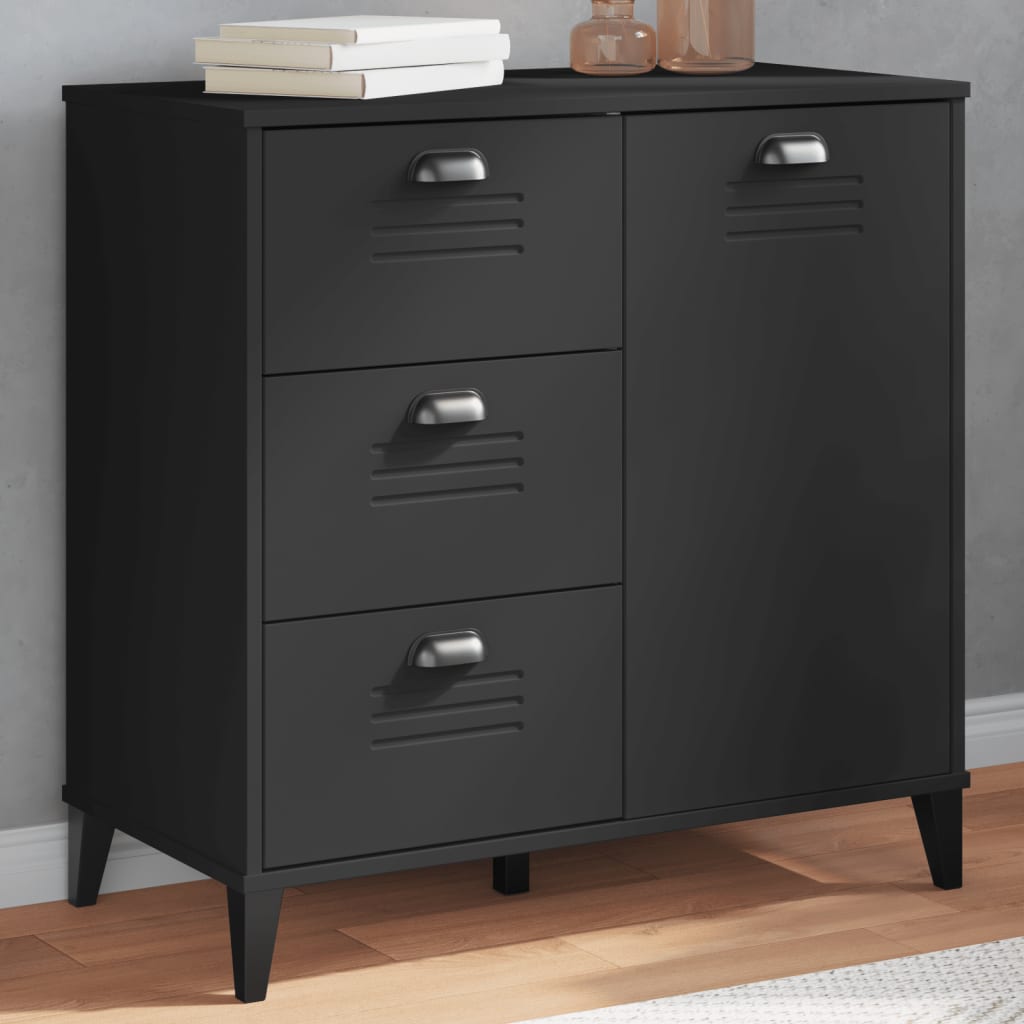 Aparador viken 80x40x80 cm derivados de madeira preto