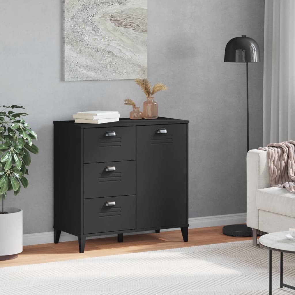 Aparador viken 80x40x80 cm derivados de madeira preto