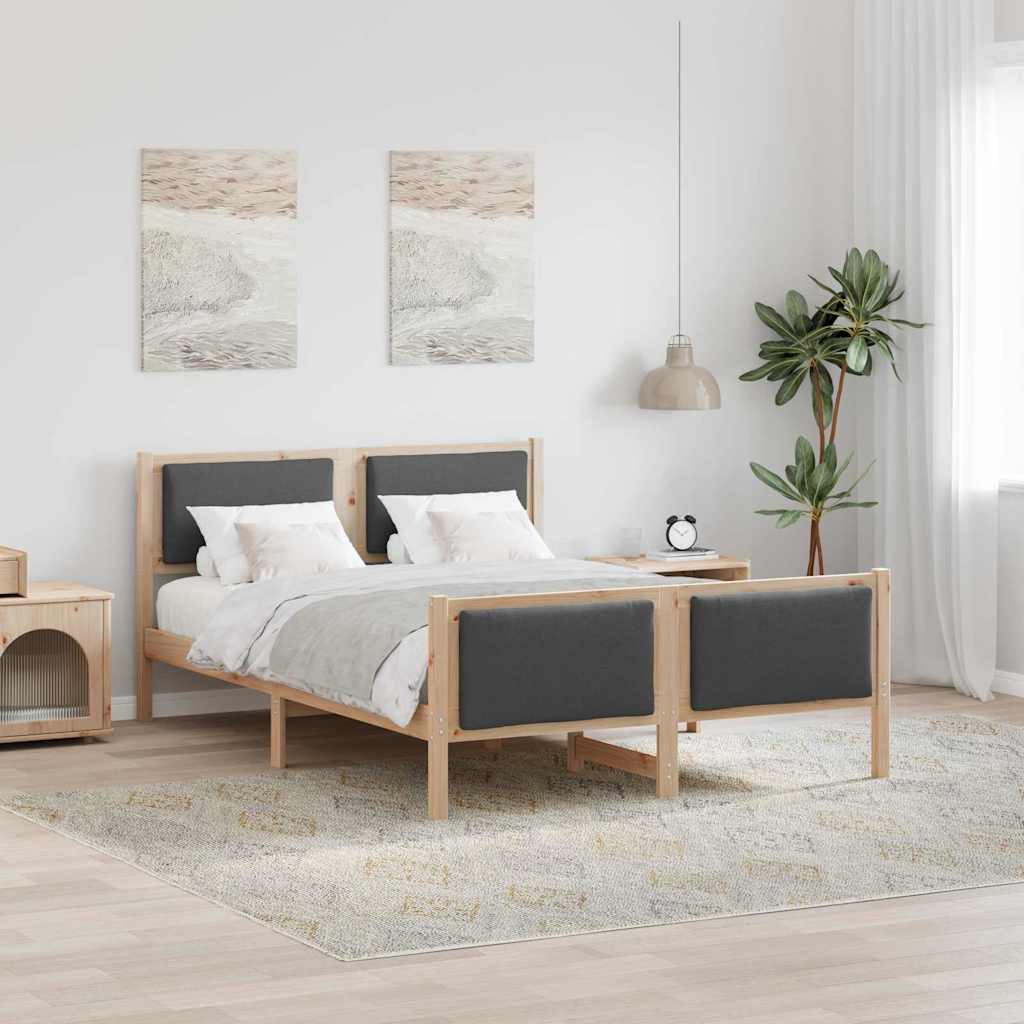 Estrutura da cama cinza escuro 135 x 190 cm tecido