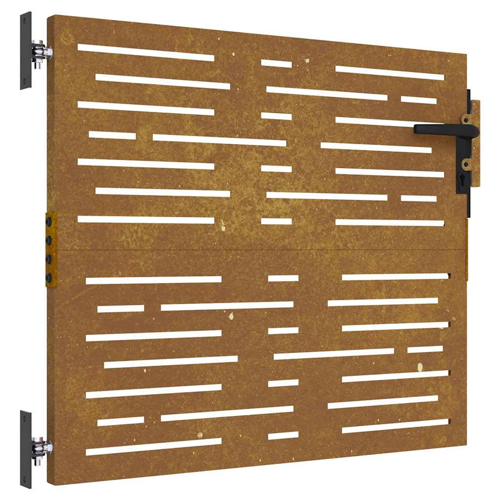 Portão de jardim 85x75 cm aço corten design quadrados