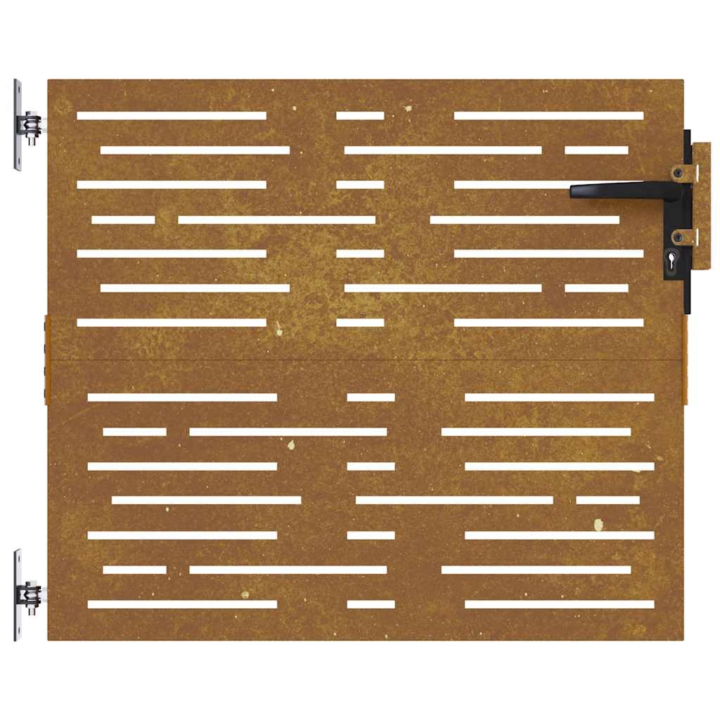 Portão de jardim 85x75 cm aço corten design quadrados