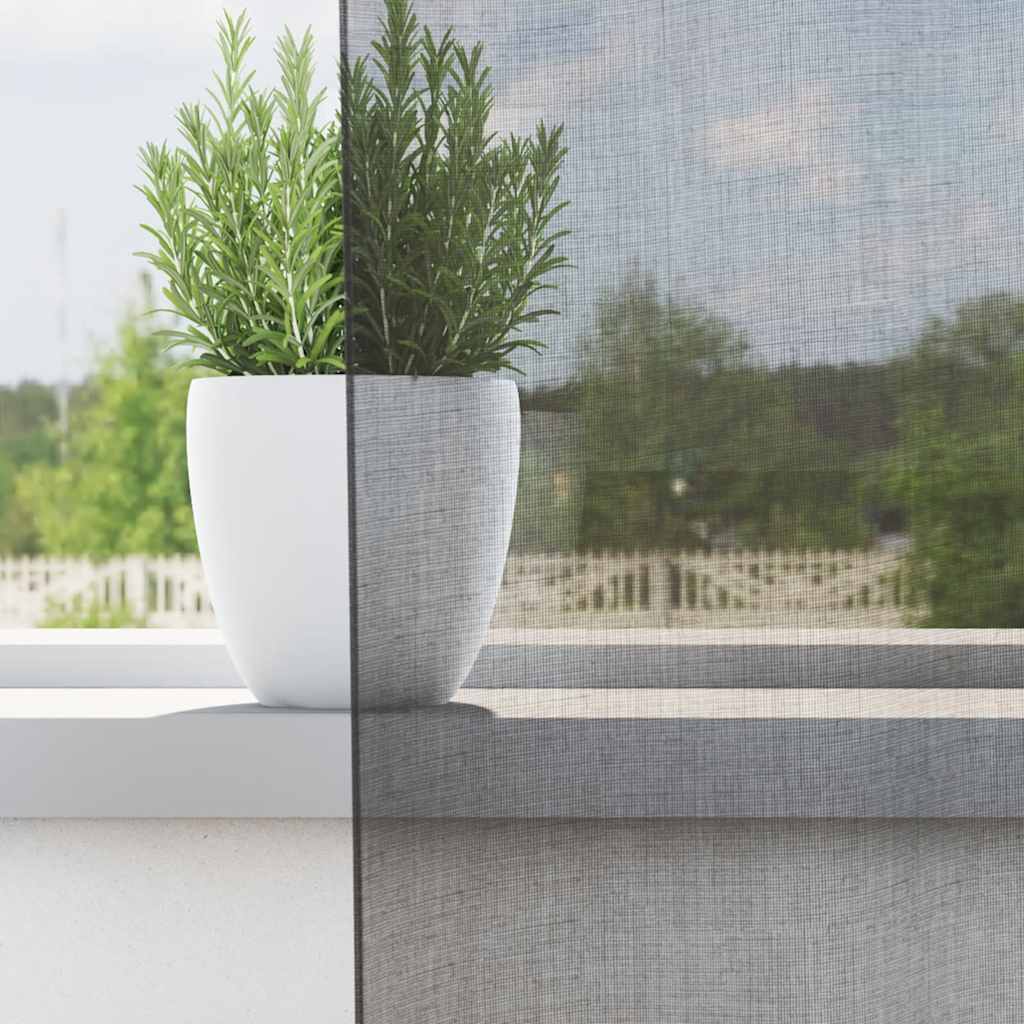 Cortinas de voile com ilhós 2 pcs cinzento-escuro 140x175 cm