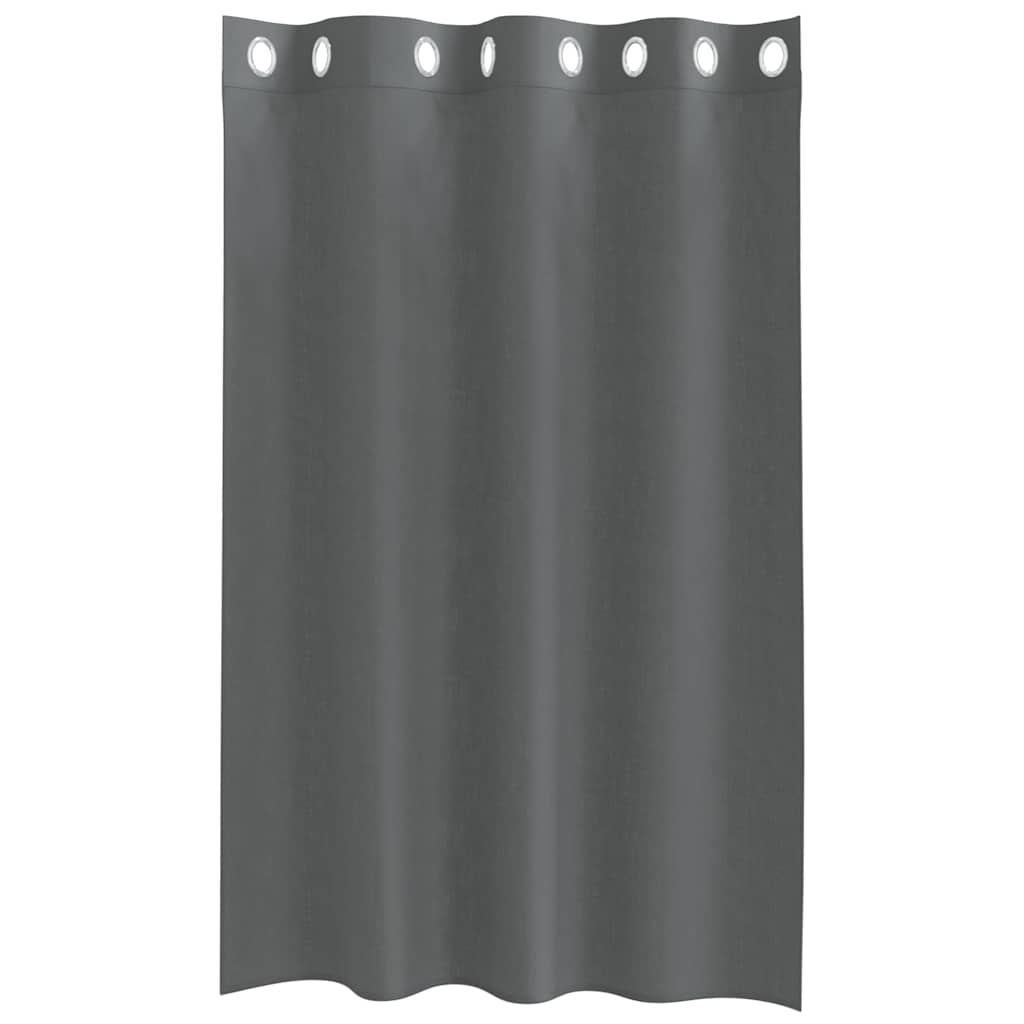 Cortinas de voile com ilhós 2 pcs cinzento-escuro 140x175 cm